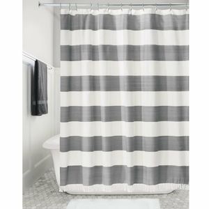 Fabric Shower Curtain with Hooks